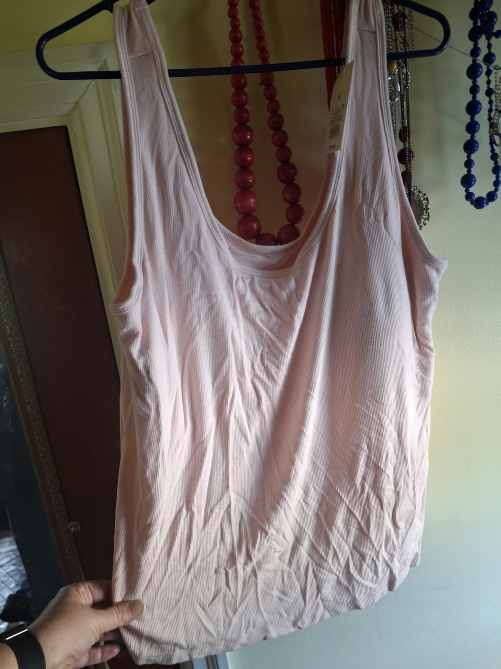 Target Pale Pink Ribbed Scoop Neck Tank Top